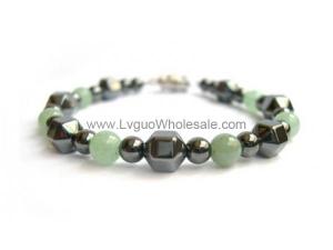 Magnet Clasp - 18cm Hematite Stone Beaded Bracelet